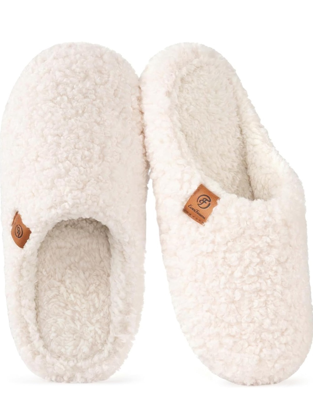 Women's Plush Cream Sherpa Slip-On Slippers